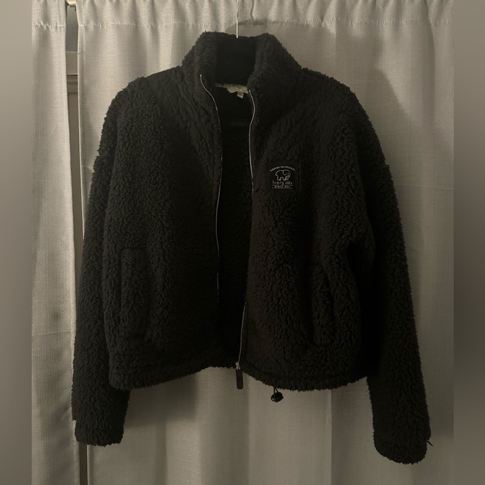 Black Ivory Ella Zipped Sherpa